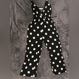 Polka Dot Jumpsuit - Black and White